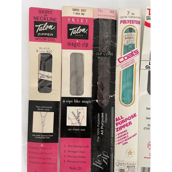 Lot of 10 Vintage Zippers New Old Stock Various Sizes, Colors, Makers- 8 Talon - Picture 4 of 5